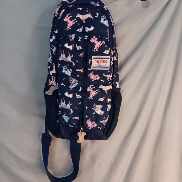 Bobs Skechers Crossbody Sling Shoulder Chest Bag Carry Tote Med Backpack Dog EUC - Picture 1 of 11